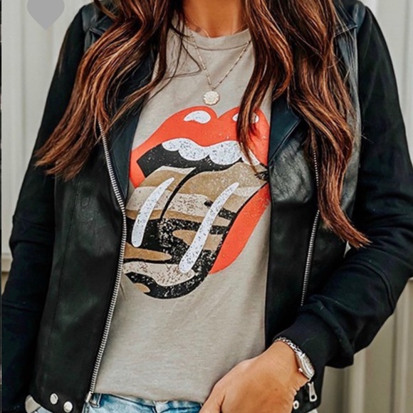 Rolling Stones Camo Lips Tee - Picture 2 of 5